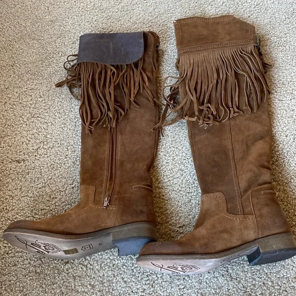 Free People Brown Over the Knee Boots - Picture 2 of 7